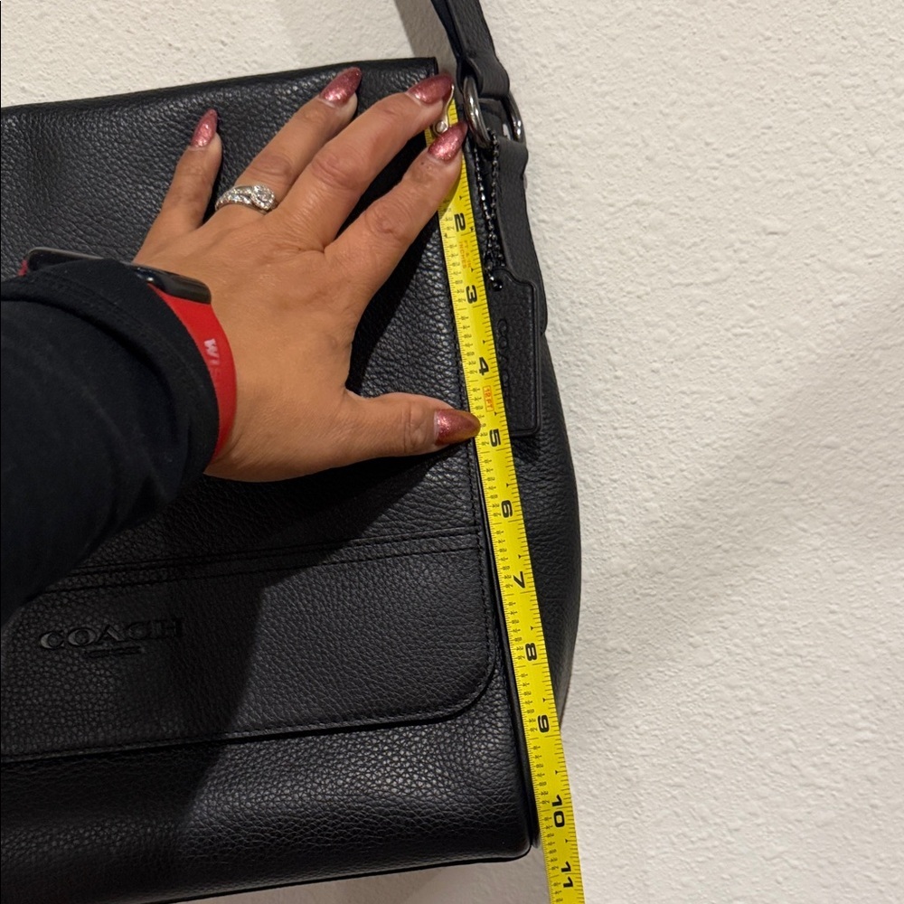 Coach Black Leather Messenger Bag - Picture 4 of 11